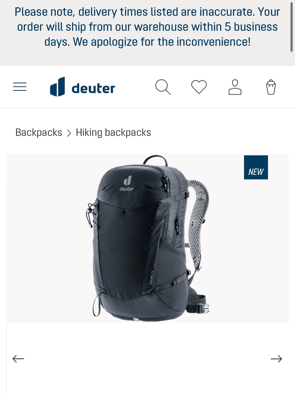 Deuter Futura 23 - Like New